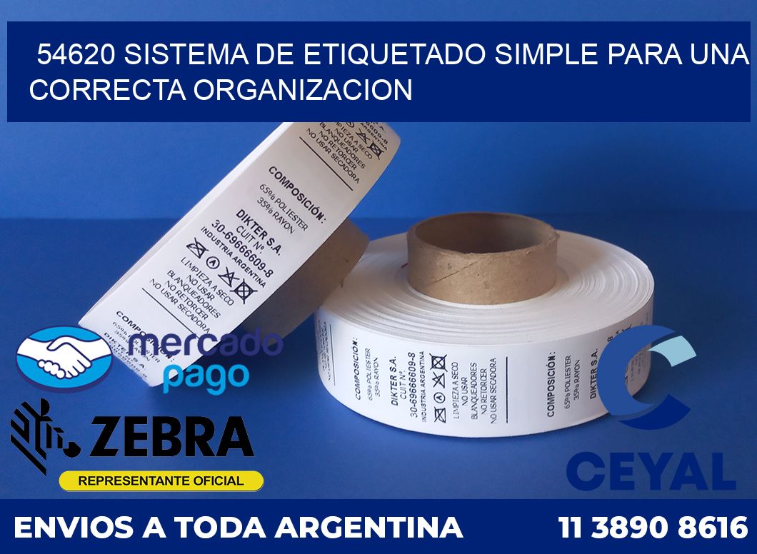 54620 SISTEMA DE ETIQUETADO SIMPLE PARA UNA CORRECTA ORGANIZACION