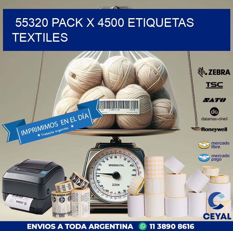 55320 PACK X 4500 ETIQUETAS TEXTILES