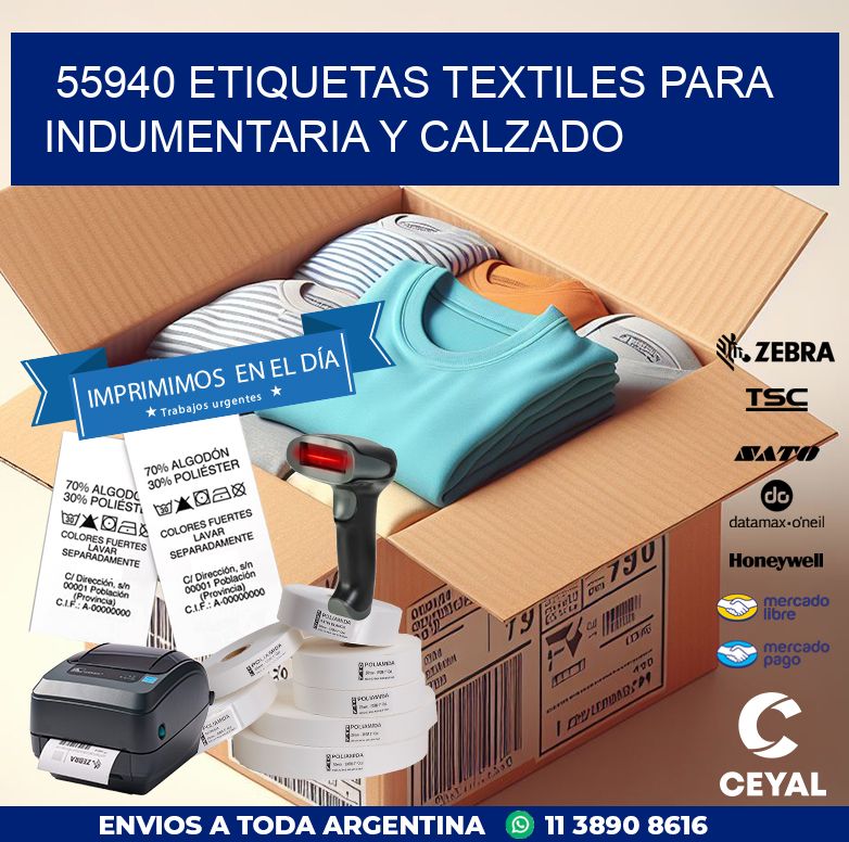 55940 ETIQUETAS TEXTILES PARA INDUMENTARIA Y CALZADO
