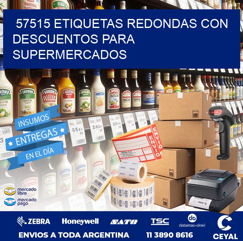 57515 ETIQUETAS REDONDAS CON DESCUENTOS PARA SUPERMERCADOS