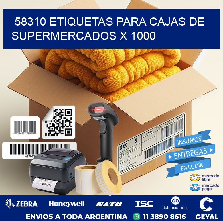 58310 ETIQUETAS PARA CAJAS DE SUPERMERCADOS X 1000
