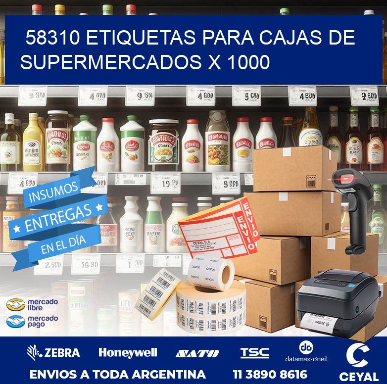 58310 ETIQUETAS PARA CAJAS DE SUPERMERCADOS X 1000