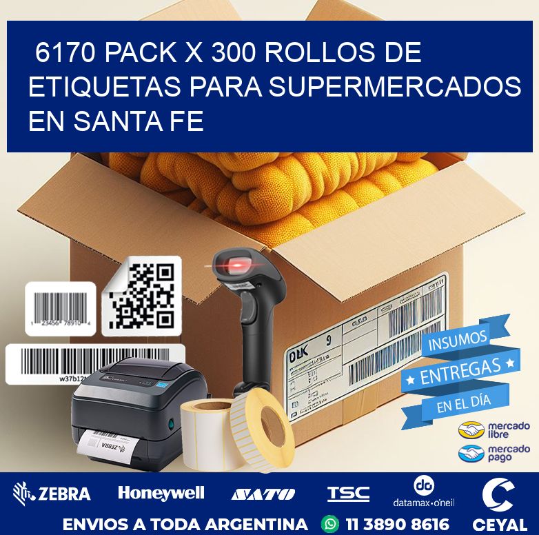 6170 PACK X 300 ROLLOS DE ETIQUETAS PARA SUPERMERCADOS EN SANTA FE