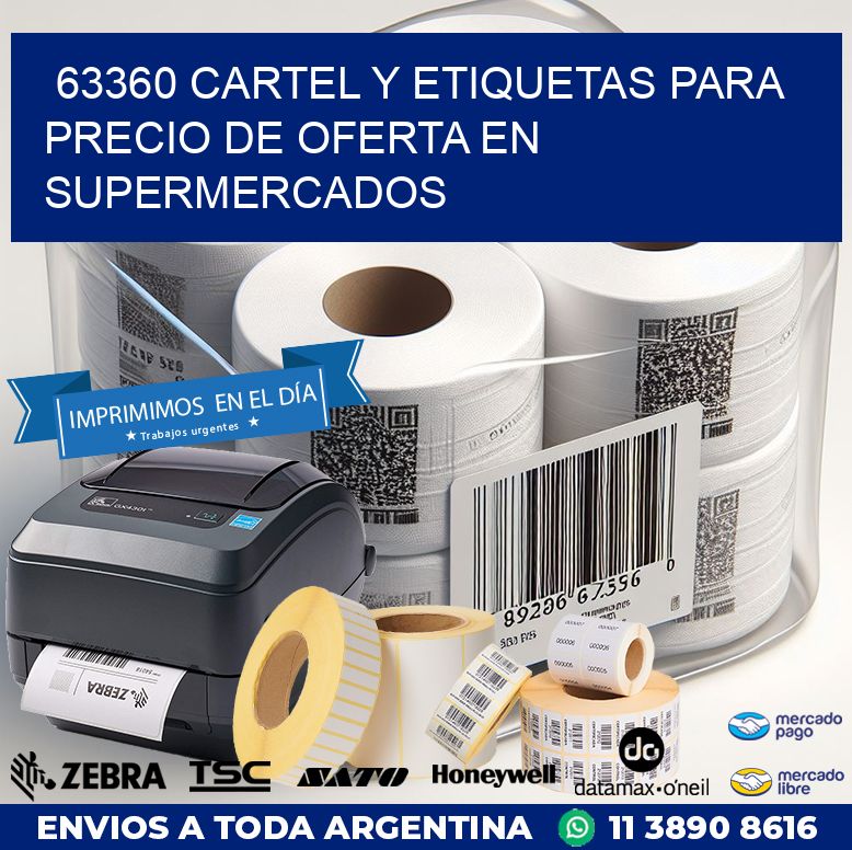 63360 CARTEL Y ETIQUETAS PARA PRECIO DE OFERTA EN SUPERMERCADOS