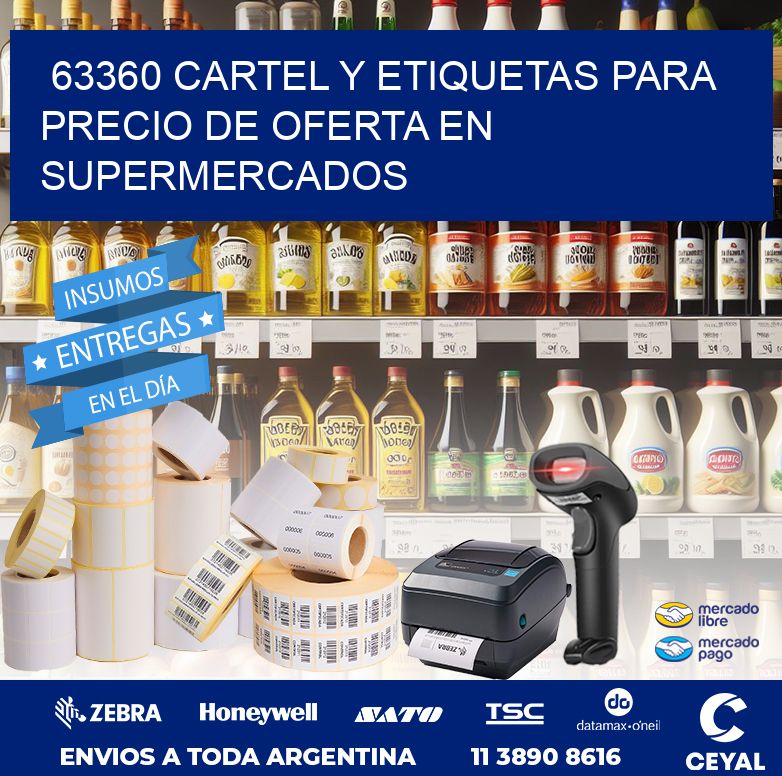 63360 CARTEL Y ETIQUETAS PARA PRECIO DE OFERTA EN SUPERMERCADOS