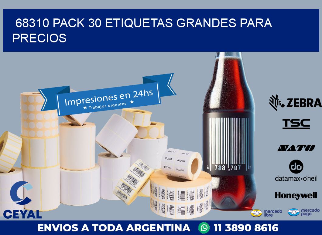 68310 PACK 30 ETIQUETAS GRANDES PARA PRECIOS