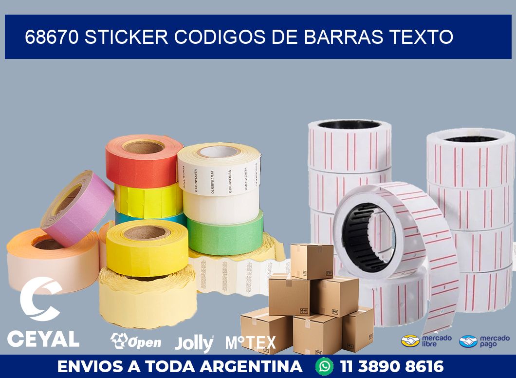 68670 STICKER CODIGOS DE BARRAS TEXTO