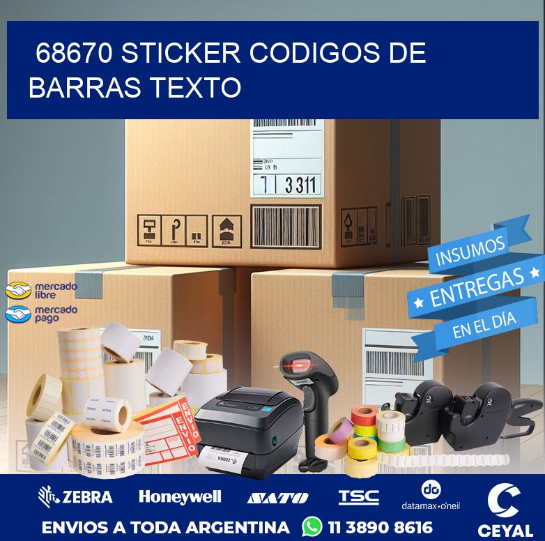 68670 STICKER CODIGOS DE BARRAS TEXTO