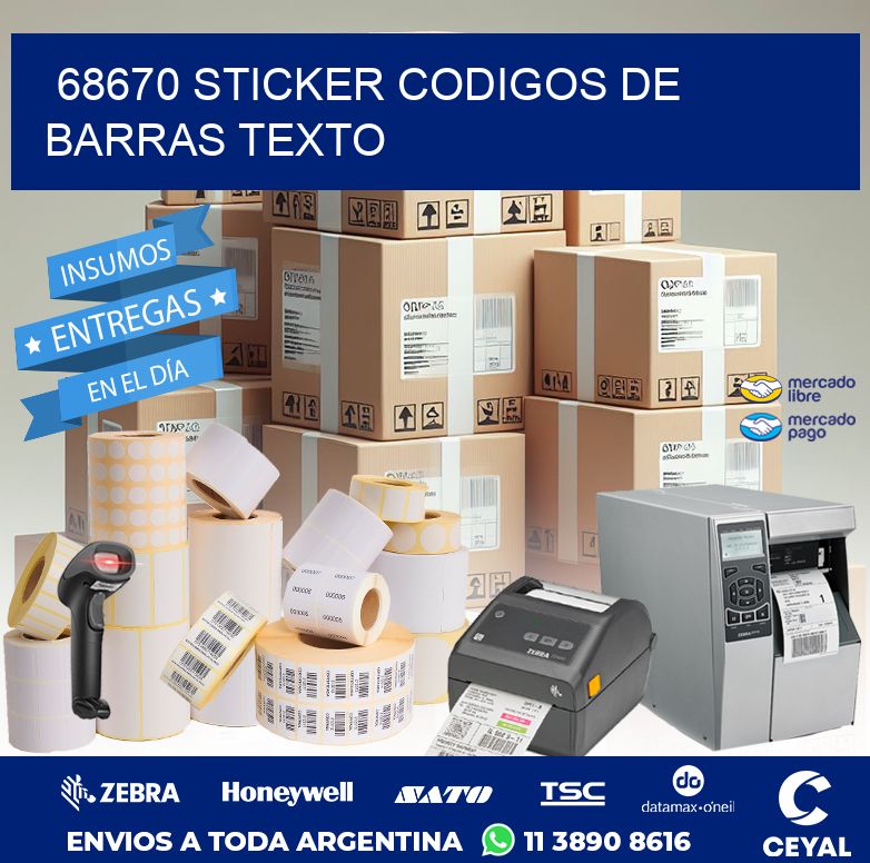 68670 STICKER CODIGOS DE BARRAS TEXTO