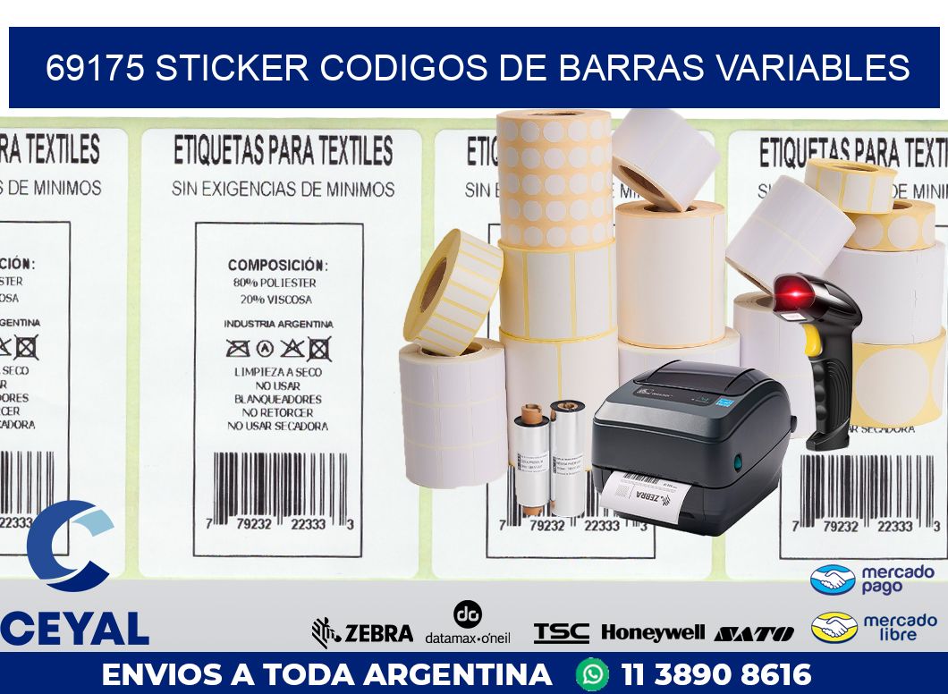 69175 STICKER CODIGOS DE BARRAS VARIABLES