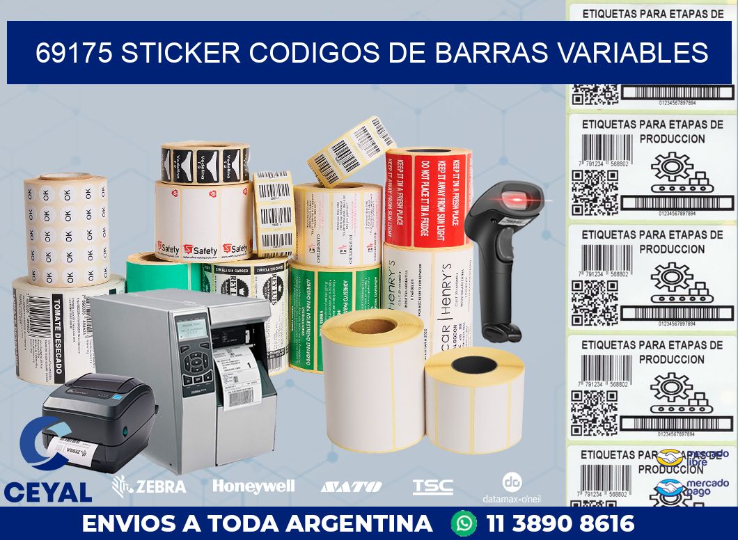 69175 STICKER CODIGOS DE BARRAS VARIABLES