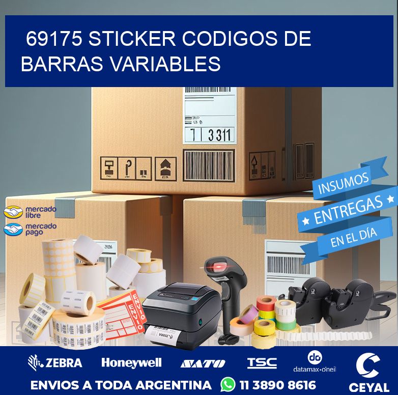 69175 STICKER CODIGOS DE BARRAS VARIABLES