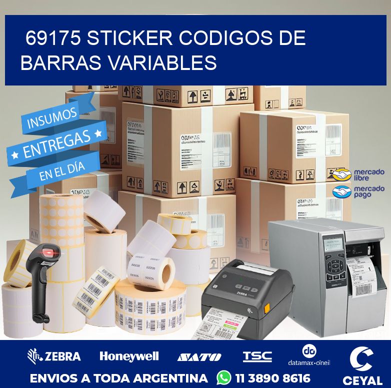 69175 STICKER CODIGOS DE BARRAS VARIABLES