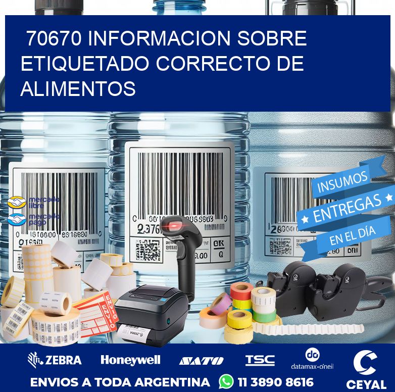 70670 INFORMACION SOBRE ETIQUETADO CORRECTO DE ALIMENTOS
