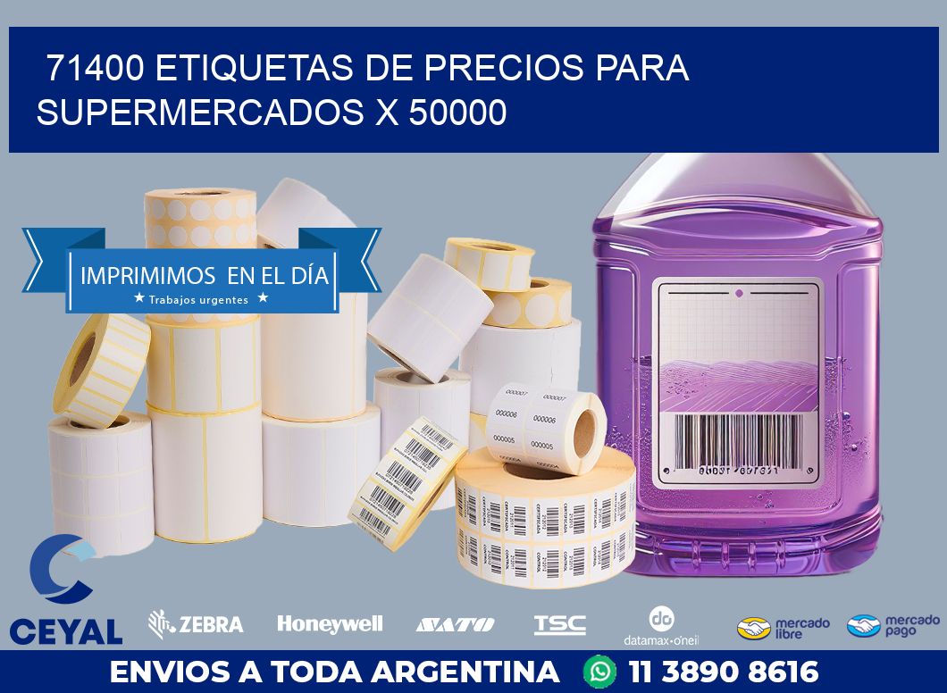 71400 ETIQUETAS DE PRECIOS PARA SUPERMERCADOS X 50000