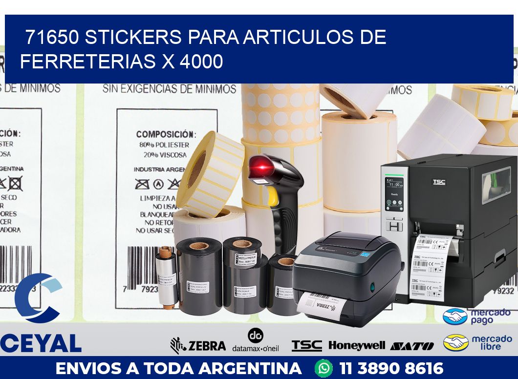 71650 STICKERS PARA ARTICULOS DE FERRETERIAS X 4000