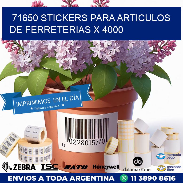 71650 STICKERS PARA ARTICULOS DE FERRETERIAS X 4000