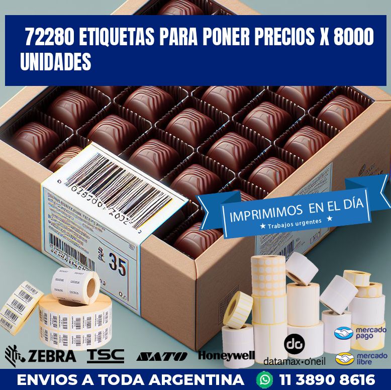 72280 ETIQUETAS PARA PONER PRECIOS X 8000 UNIDADES