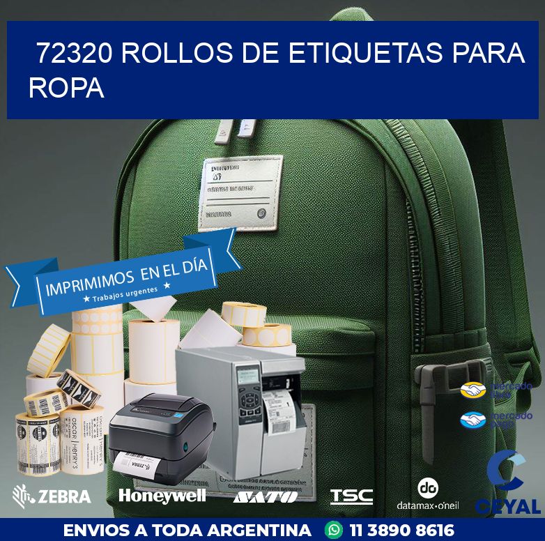 72320 ROLLOS DE ETIQUETAS PARA ROPA