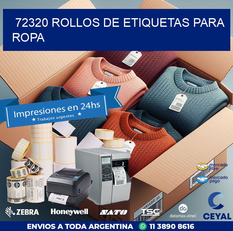 72320 ROLLOS DE ETIQUETAS PARA ROPA