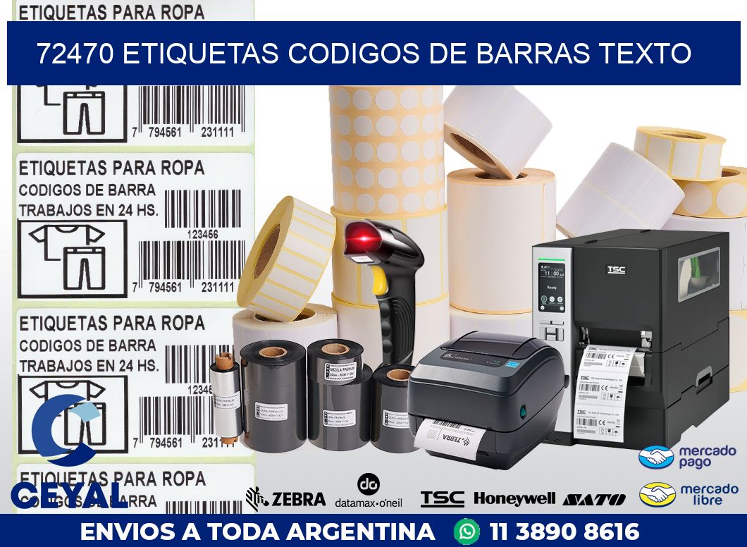 72470 ETIQUETAS CODIGOS DE BARRAS TEXTO