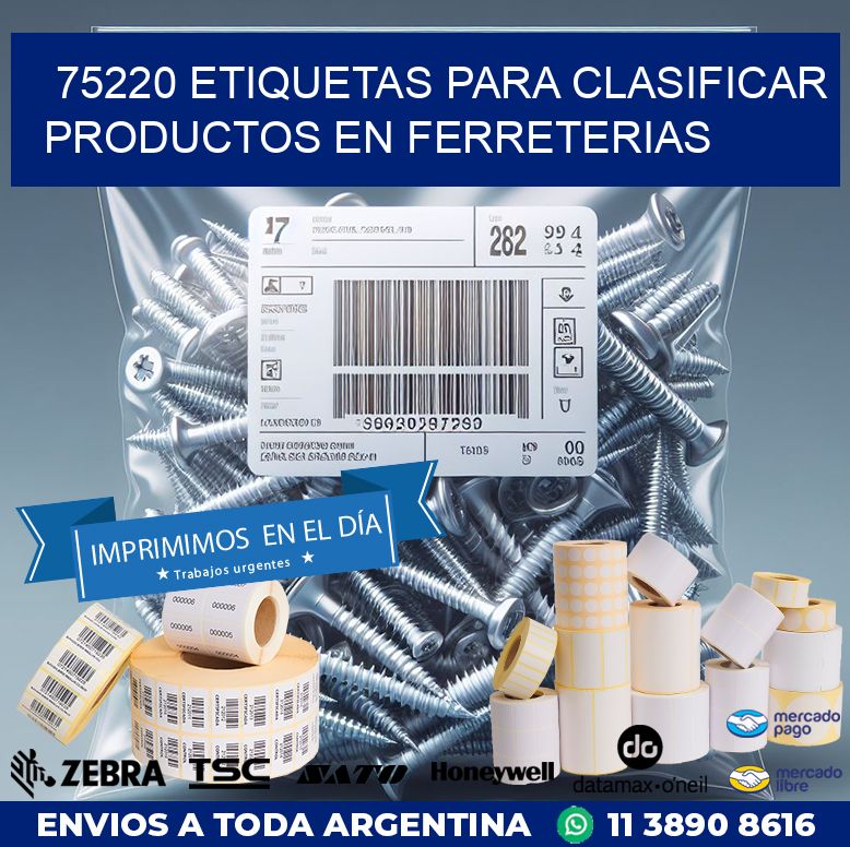 75220 ETIQUETAS PARA CLASIFICAR PRODUCTOS EN FERRETERIAS