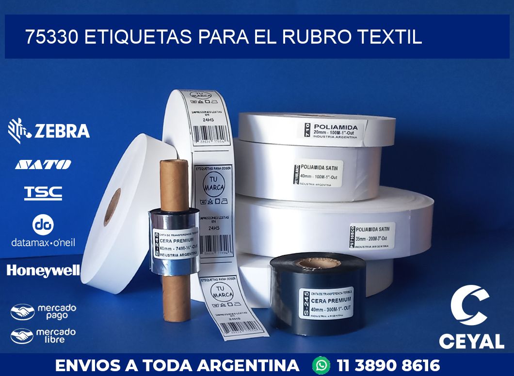 75330 ETIQUETAS PARA EL RUBRO TEXTIL