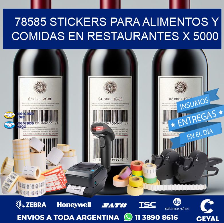 78585 STICKERS PARA ALIMENTOS Y COMIDAS EN RESTAURANTES X 5000