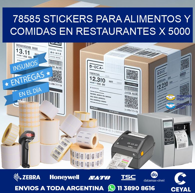 78585 STICKERS PARA ALIMENTOS Y COMIDAS EN RESTAURANTES X 5000