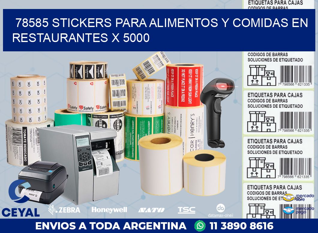 78585 STICKERS PARA ALIMENTOS Y COMIDAS EN RESTAURANTES X 5000