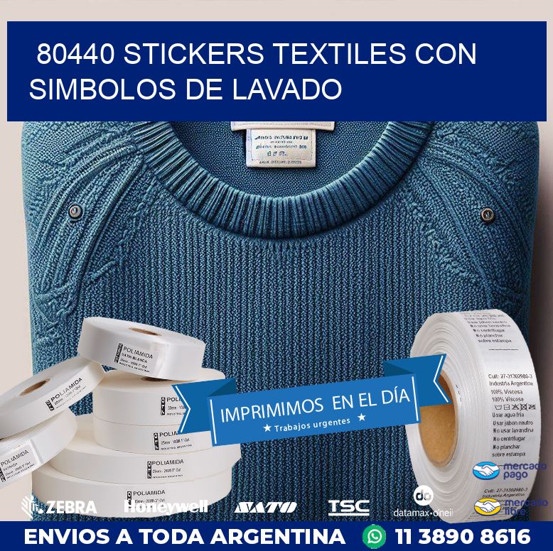 80440 STICKERS TEXTILES CON SIMBOLOS DE LAVADO