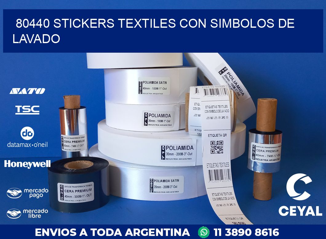 80440 STICKERS TEXTILES CON SIMBOLOS DE LAVADO