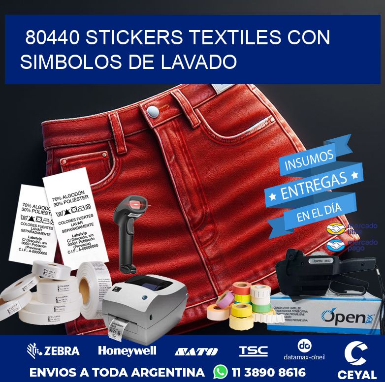 80440 STICKERS TEXTILES CON SIMBOLOS DE LAVADO