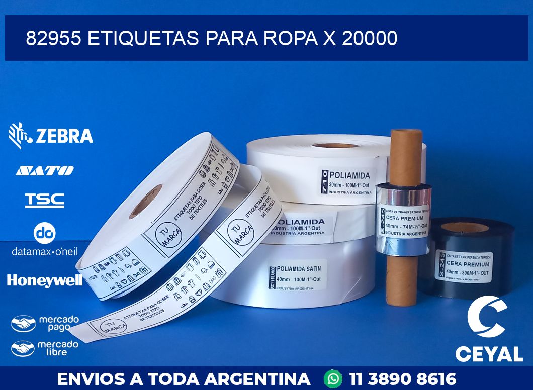 82955 ETIQUETAS PARA ROPA X 20000