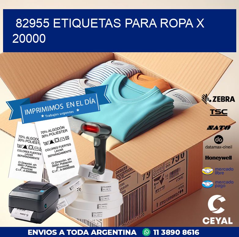 82955 ETIQUETAS PARA ROPA X 20000