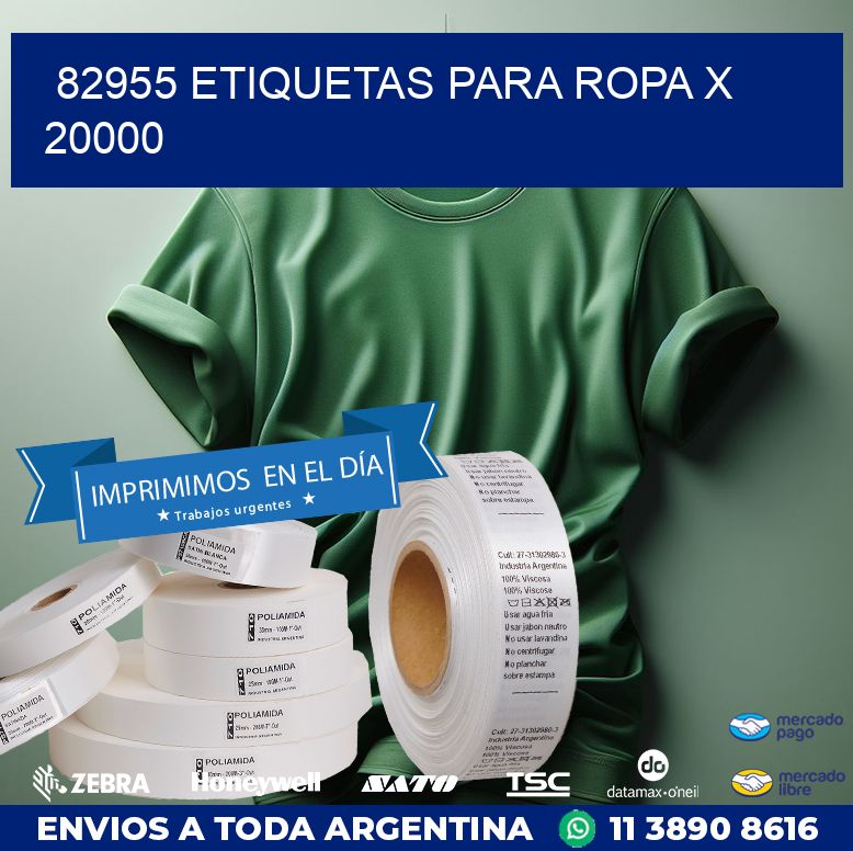 82955 ETIQUETAS PARA ROPA X 20000