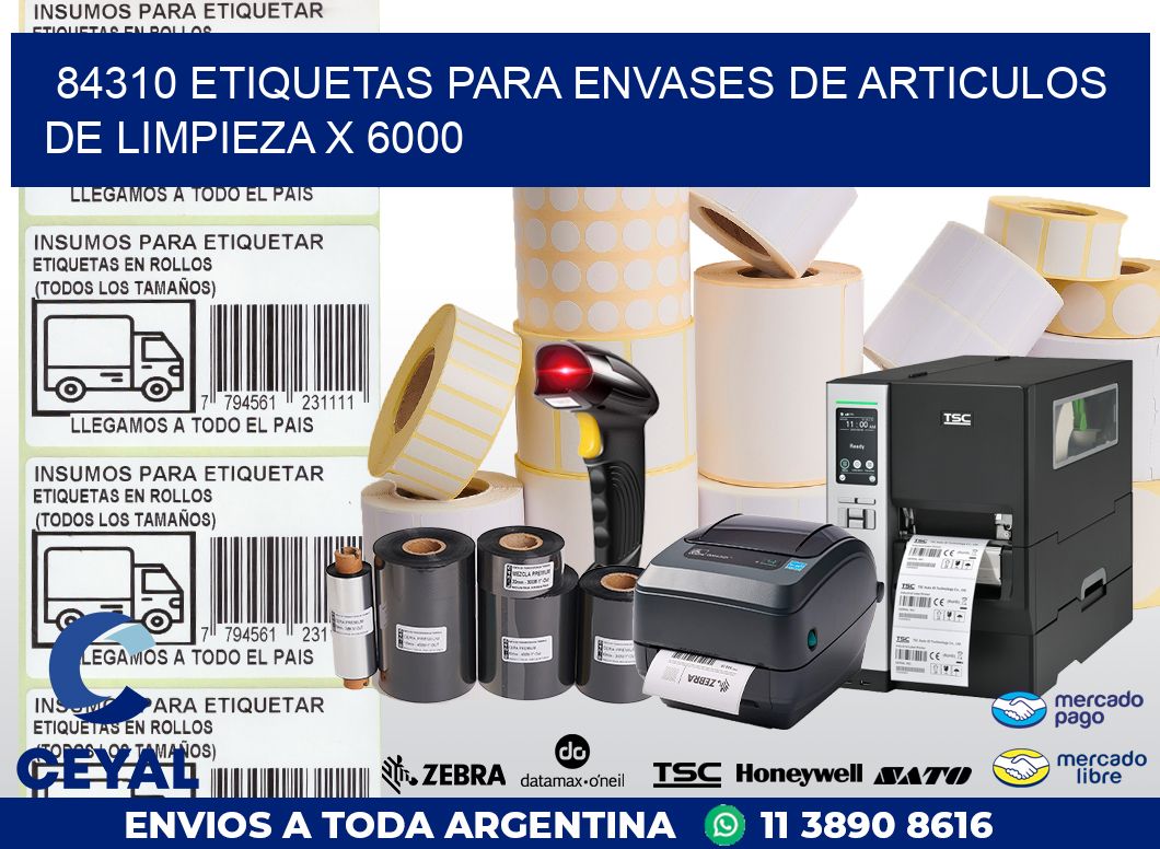 84310 ETIQUETAS PARA ENVASES DE ARTICULOS DE LIMPIEZA X 6000