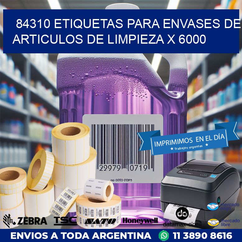 84310 ETIQUETAS PARA ENVASES DE ARTICULOS DE LIMPIEZA X 6000