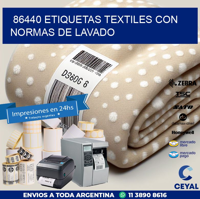 86440 ETIQUETAS TEXTILES CON NORMAS DE LAVADO