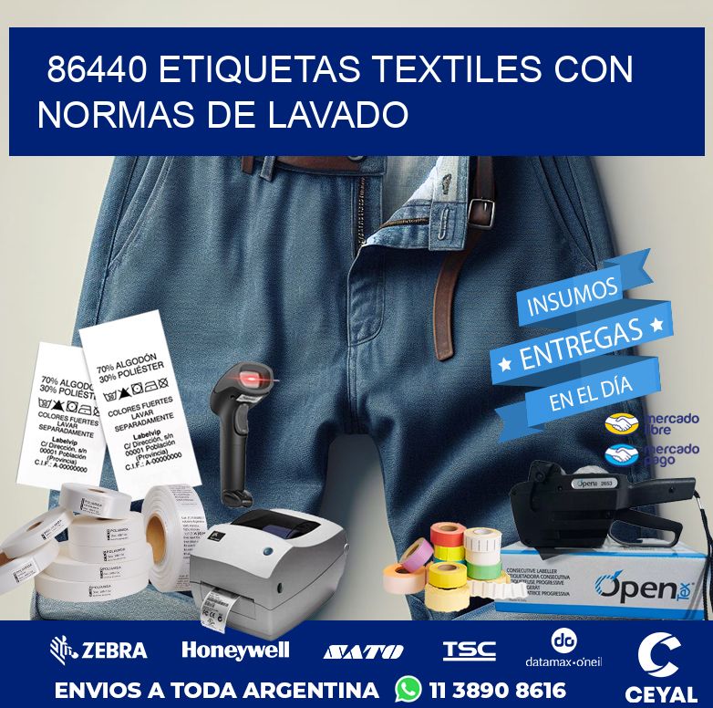 86440 ETIQUETAS TEXTILES CON NORMAS DE LAVADO