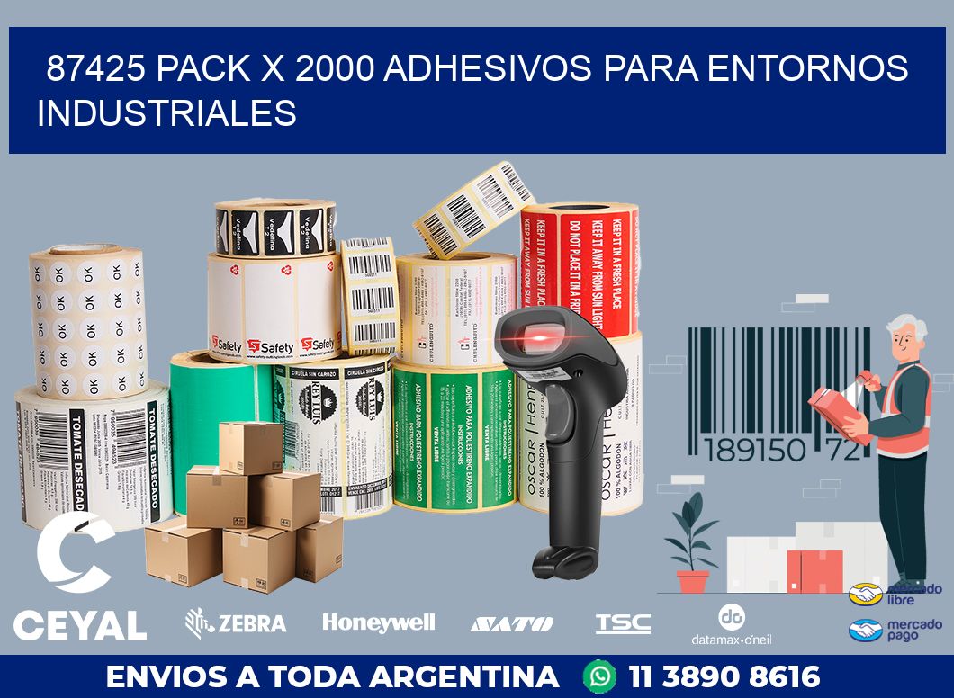 87425 PACK X 2000 ADHESIVOS PARA ENTORNOS INDUSTRIALES