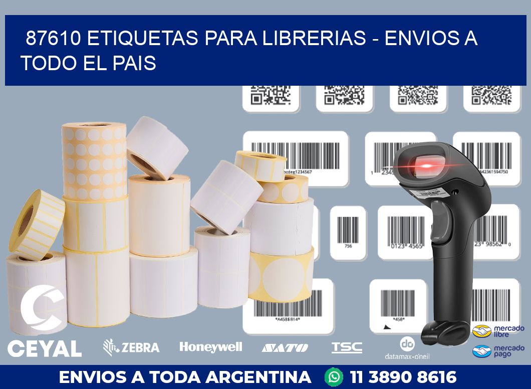 87610 ETIQUETAS PARA LIBRERIAS - ENVIOS A TODO EL PAIS