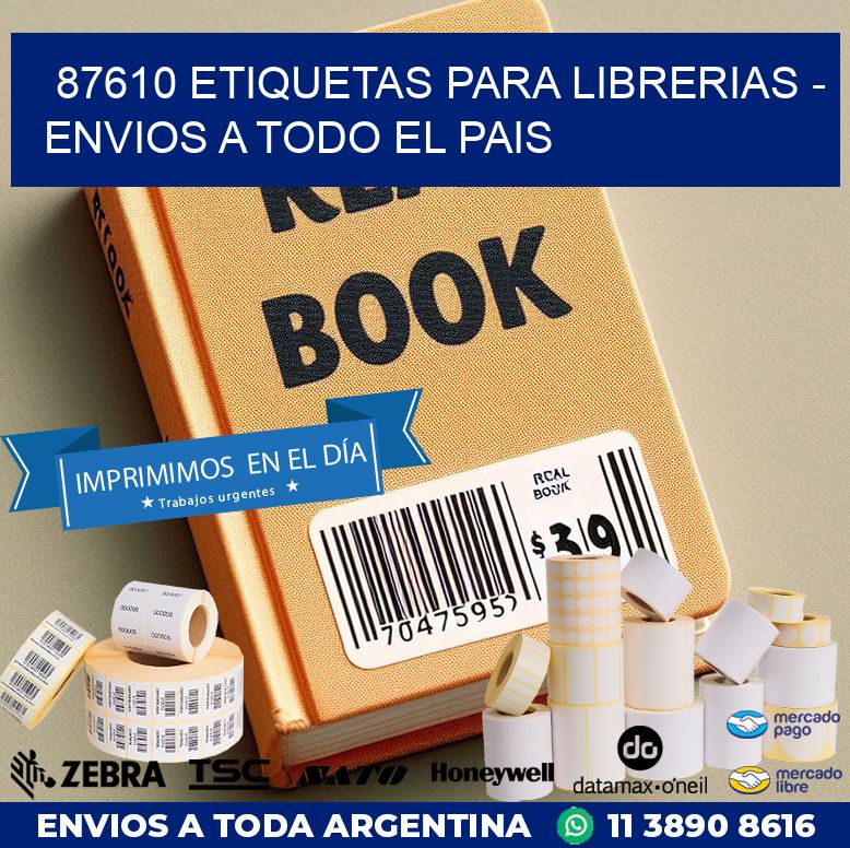 87610 ETIQUETAS PARA LIBRERIAS - ENVIOS A TODO EL PAIS