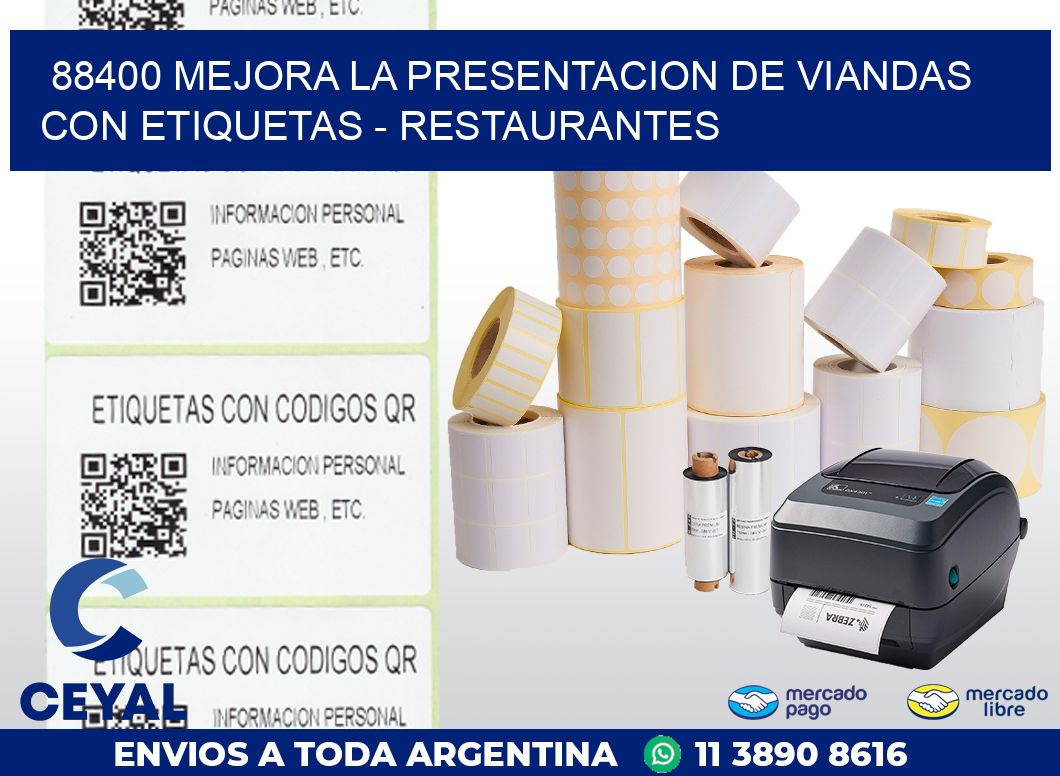 88400 MEJORA LA PRESENTACION DE VIANDAS CON ETIQUETAS - RESTAURANTES