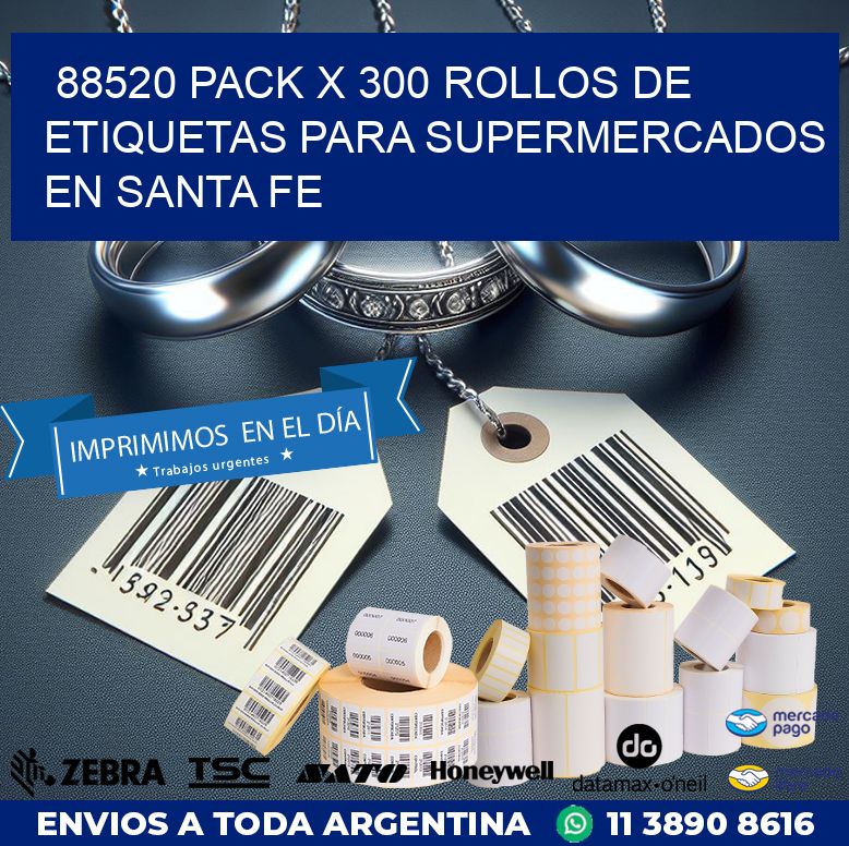 88520 PACK X 300 ROLLOS DE ETIQUETAS PARA SUPERMERCADOS EN SANTA FE