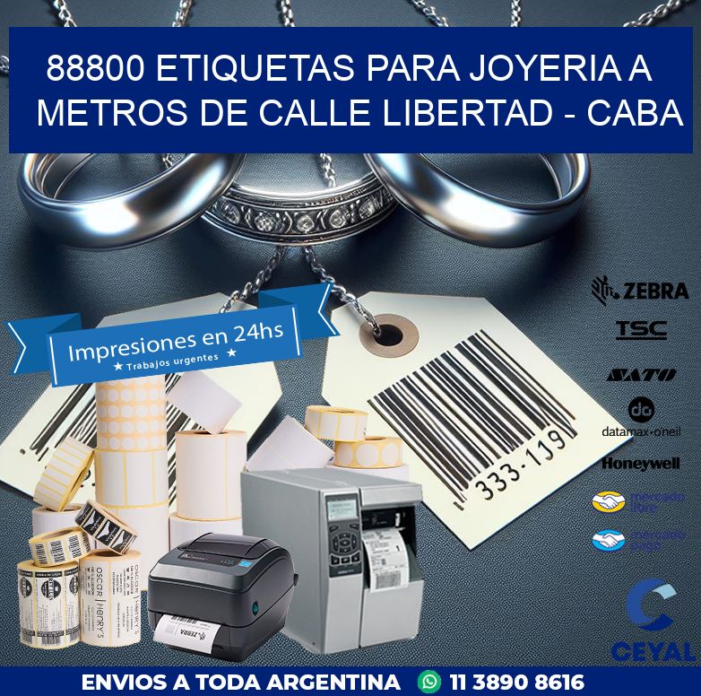 88800 ETIQUETAS PARA JOYERIA A METROS DE CALLE LIBERTAD - CABA