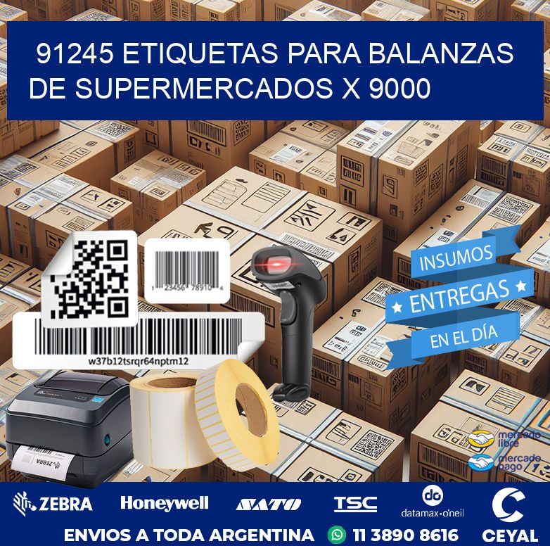 91245 ETIQUETAS PARA BALANZAS DE SUPERMERCADOS X 9000