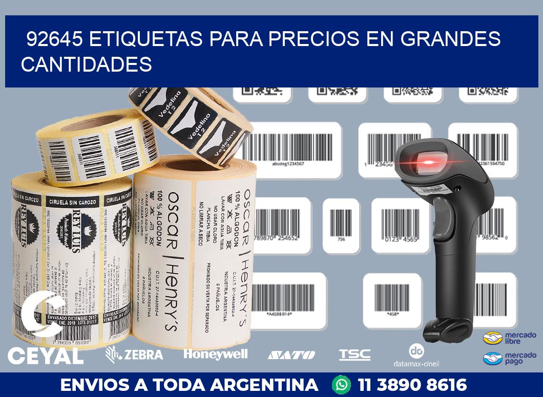 92645 ETIQUETAS PARA PRECIOS EN GRANDES CANTIDADES