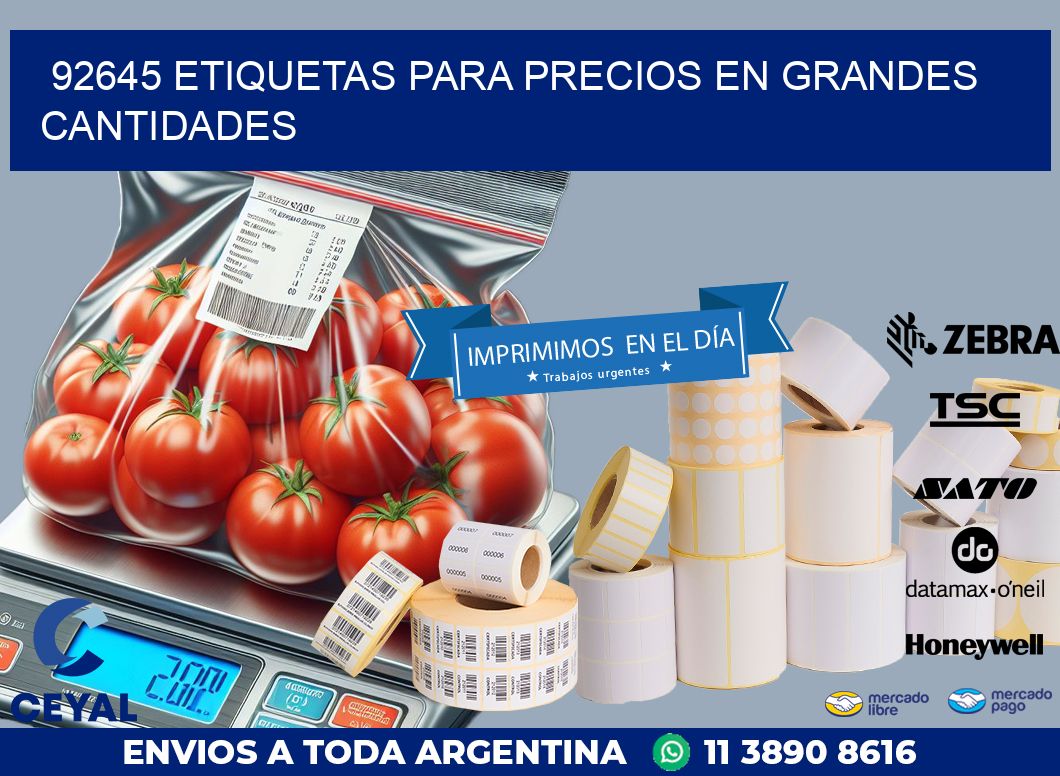 92645 ETIQUETAS PARA PRECIOS EN GRANDES CANTIDADES