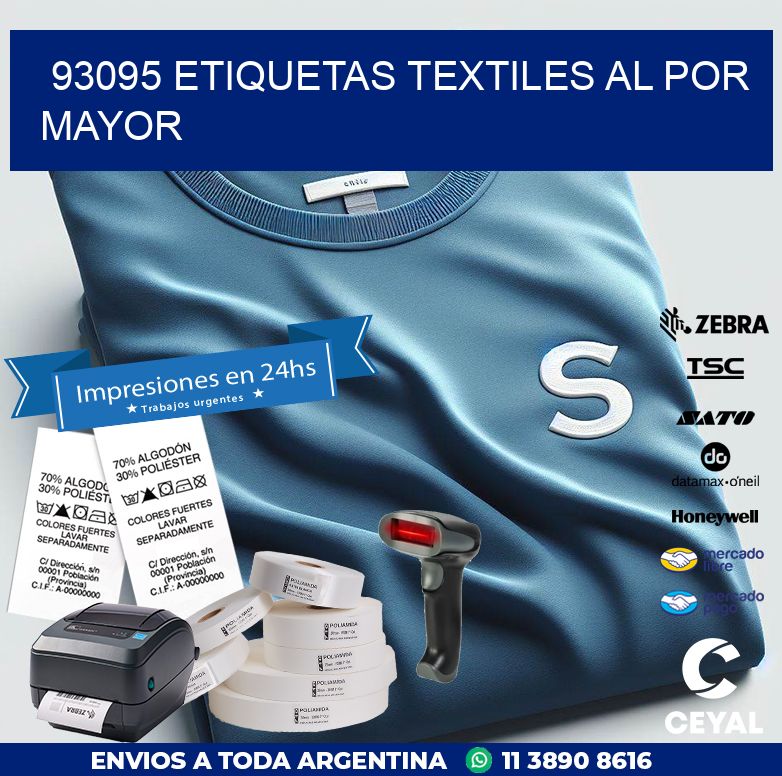 93095 ETIQUETAS TEXTILES AL POR MAYOR